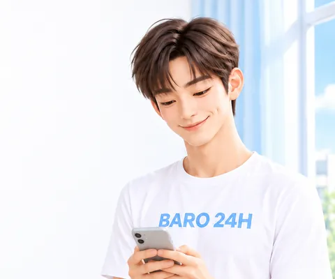 친근하게 웃으며 이야기를 듣는 20대 남성 3D 인물
